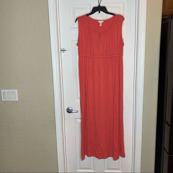Three Seasons Maternity Coral Color Maxi Dress Size 2X - Picture 1 of 8